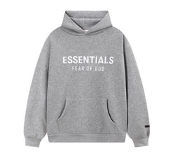 Fear Of God Essentials Hot Stamped Large Logo Pullover Hoodie Medium Heather Grey