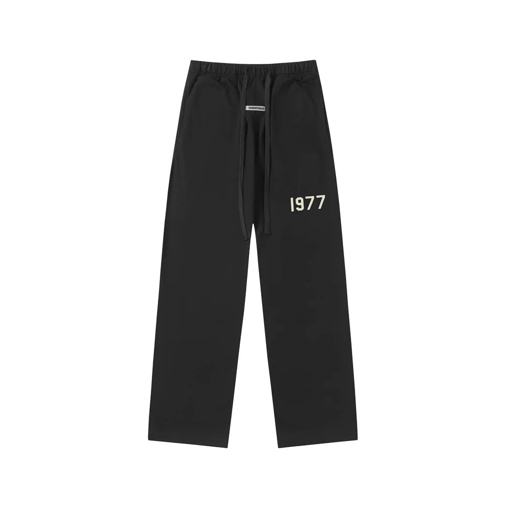 Fear Of God Essentials 1977 Graphic Straight‑Leg Sweatpants Black