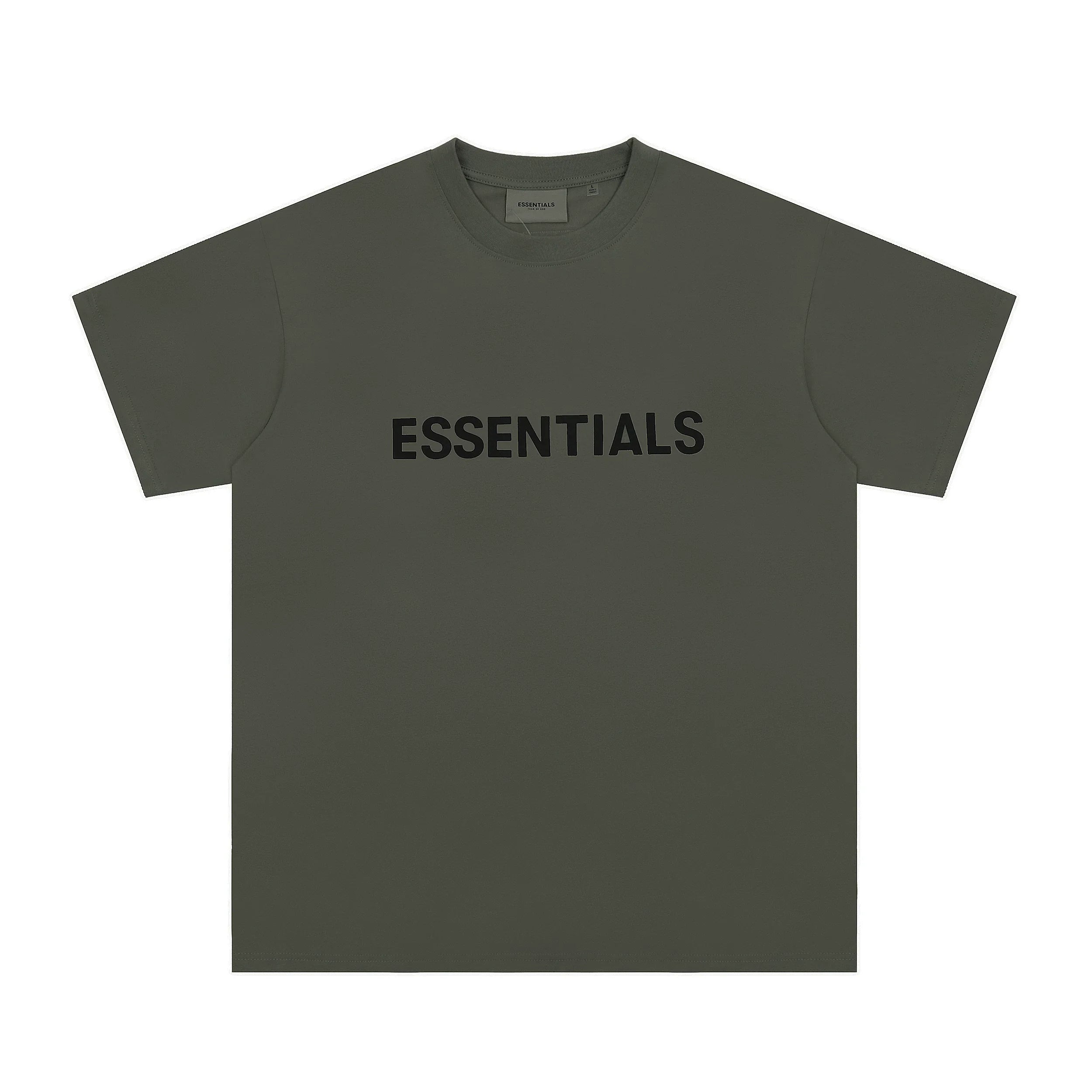 Fear Of God Essentials 3D Chest Logo Short Sleeve T‑Shirt Dark Olive