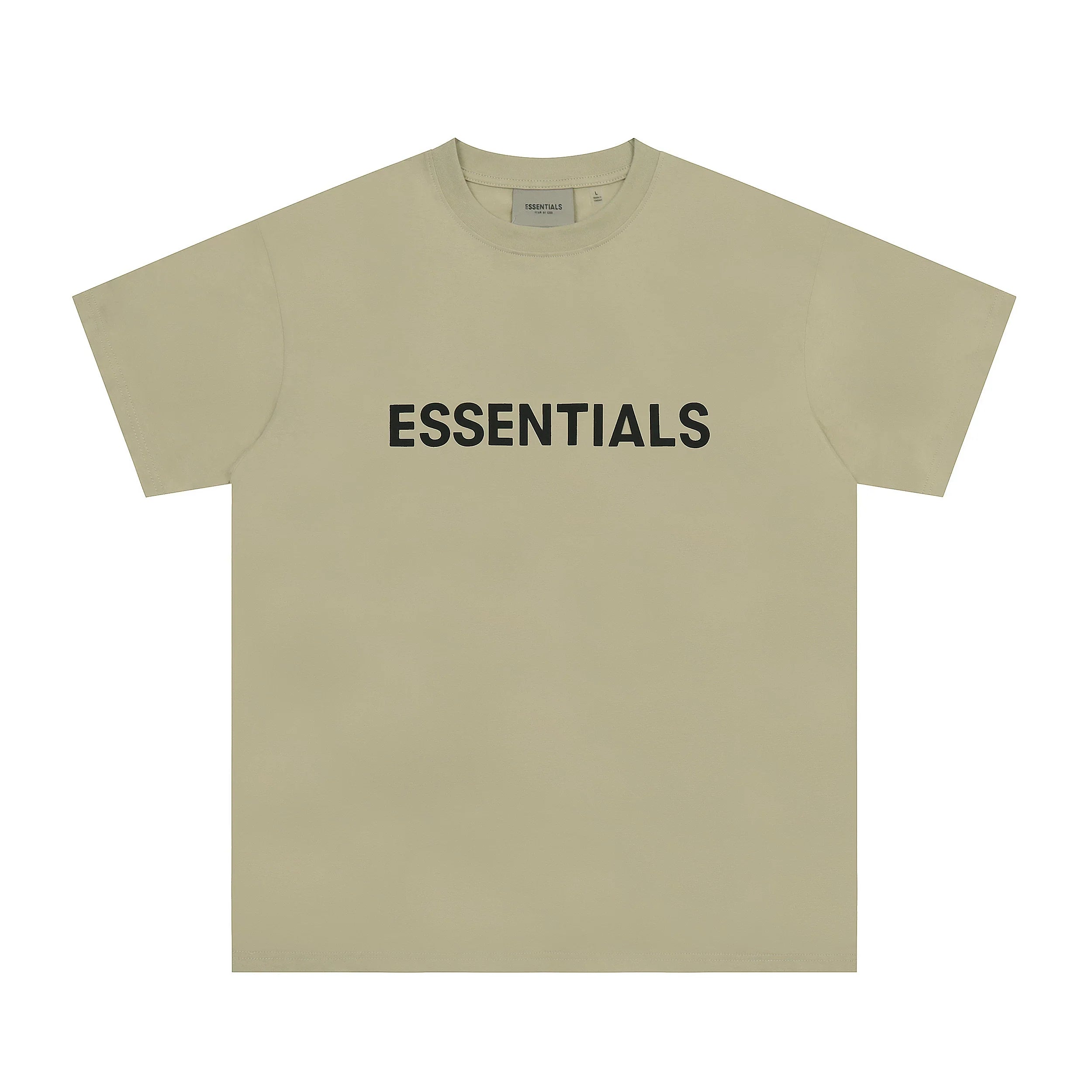 Fear Of God Essentials 3D Chest Logo Short Sleeve T‑Shirt Light Khaki