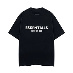 Fear Of God Essentials Double Line Back Logo Oversized T‑Shirt Black